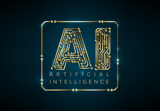 Ai artificial intelligence red concept illustration social media banner header template