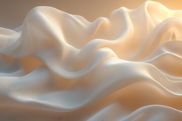 Fototapeta premium Abstract textures flowing white cloth background 3d rendering