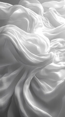 Obraz premium Abstract textures flowing white cloth background 3d rendering
