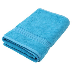Soft Blue Towel Folded Neatly for Bathroom Decor, transparent background PNG