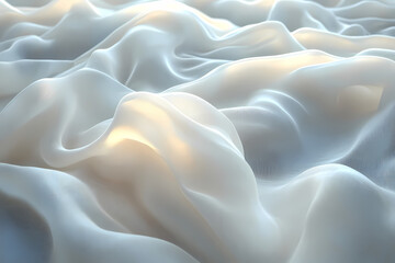 Obraz premium Abstract textures flowing white cloth background 3d rendering