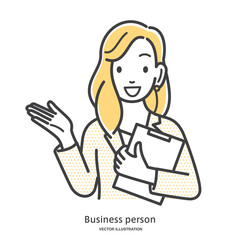 案内するビジネスウーマン