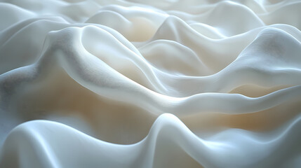 Obraz premium Abstract textures flowing white cloth background 3d rendering