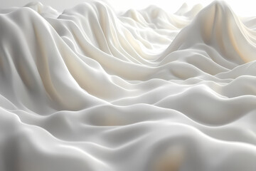 Obraz premium Abstract textures flowing white cloth background 3d rendering