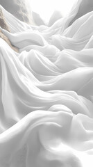 Obraz premium Abstract textures flowing white cloth background 3d rendering