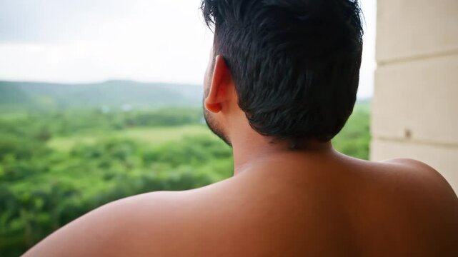 Young Man Crying in Depression and Smoke