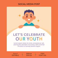 Hand drawn flat world children's day Instagram post