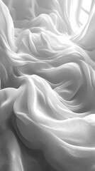 Obraz premium Abstract textures flowing white cloth background 3d rendering