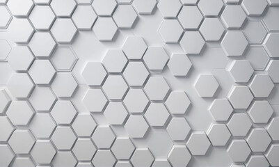 Fototapeta premium A white hexagonal pattern creates a modern and minimalist design