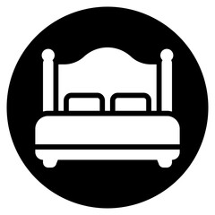 double bed glyph icon