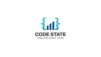 colorful code state logo, technology logo