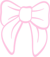 Coquette pink bow ribbon outline