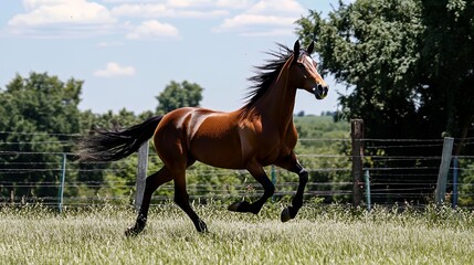 Horse Running in a Field