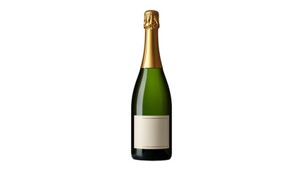 Elegant Bottle of Champagne on Transparent Background (PNG).