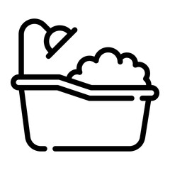 bathtub line icon