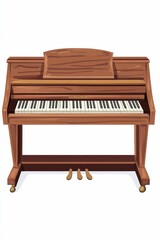 Fototapeta premium Wooden upright piano with keys.