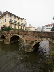 Old bridge over Lambro river at Monza, italy