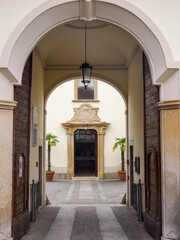 Obraz premium Historic San Gerardino church along via Gerardo dei Tintori in Monza, Italy