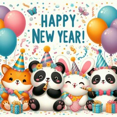 children's greeting card for the holiday new year