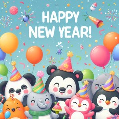children's greeting card for the holiday new year