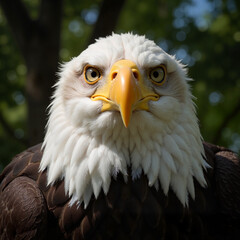 Obraz premium photo eagle close-up on nature background, Al Generation