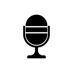 Obraz premium microphone icon over white background. silhouette style concept. vector illustration