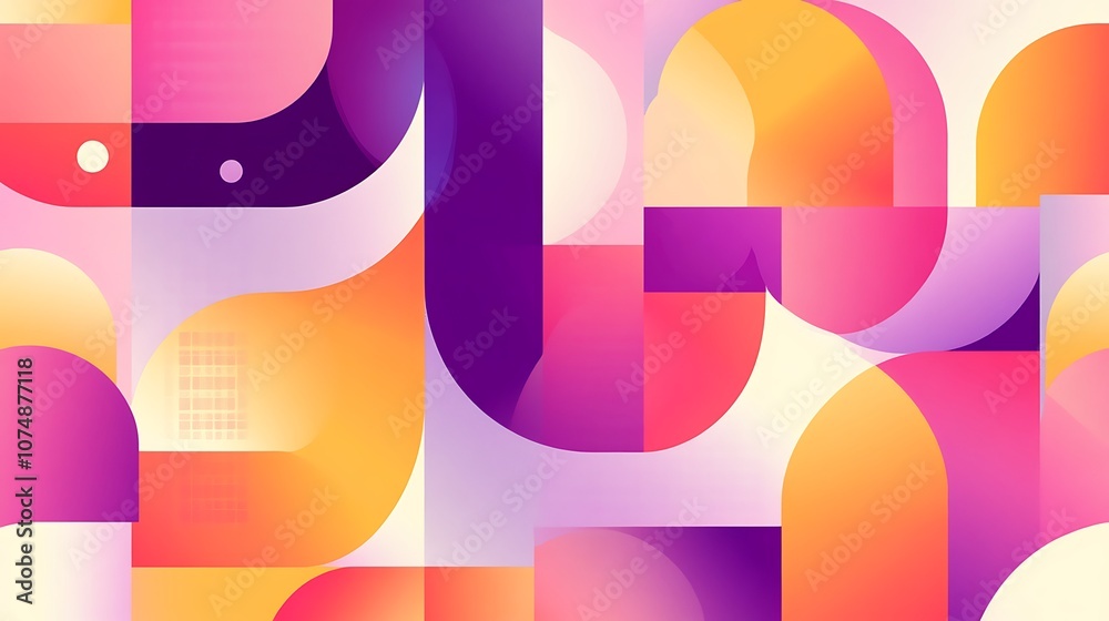 Poster abstract geometric pattern in vibrant colors.