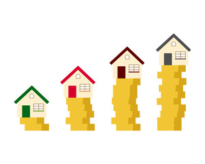 Rising housing prices. Vector simple color flat illustration.