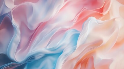 Fototapeta premium Abstract background with soft pink, blue, and orange waves.