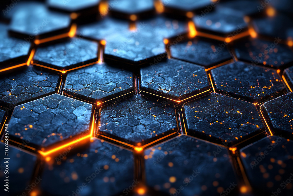 Aufkleber Clean, modern cryptocurrency backdrop with coin symbols and hexagonal patterns, creating a sleek digital aesthetic,