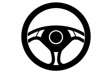 Steering wheel vector icon, driving wheel silhouette, Car Steering wheel vector illustration