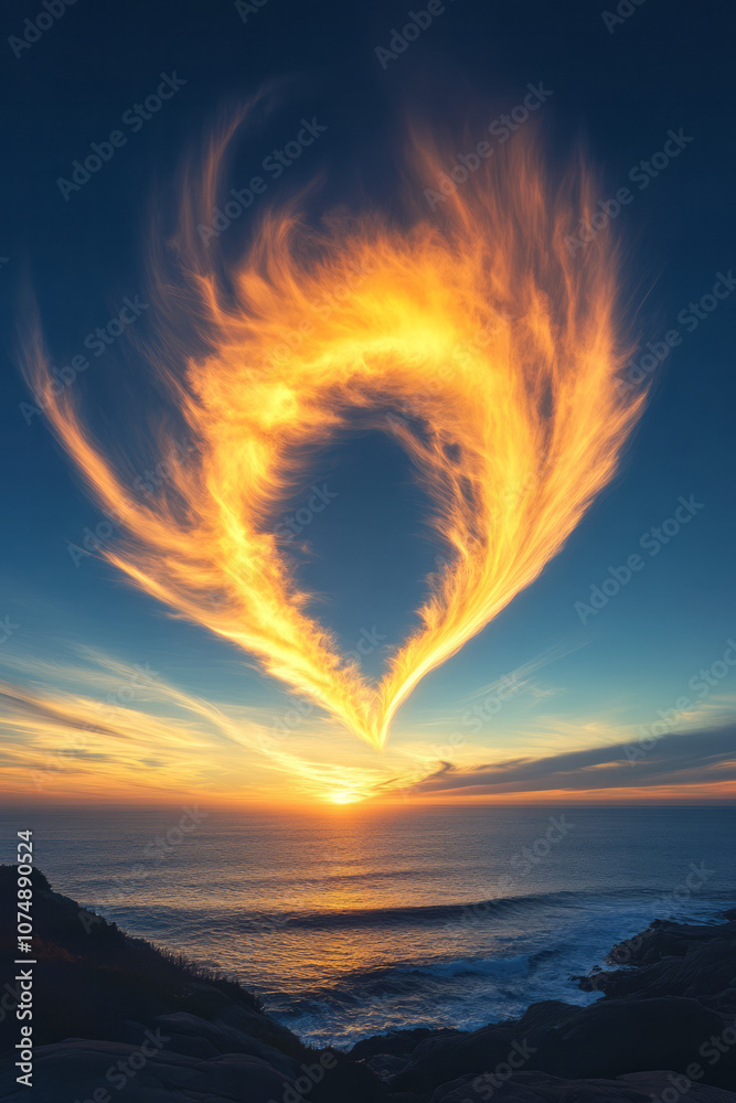 Aufkleber Pastel-colored clouds forming an infinity loop in a dreamy, ethereal sky, with smooth textures and soft lighting,