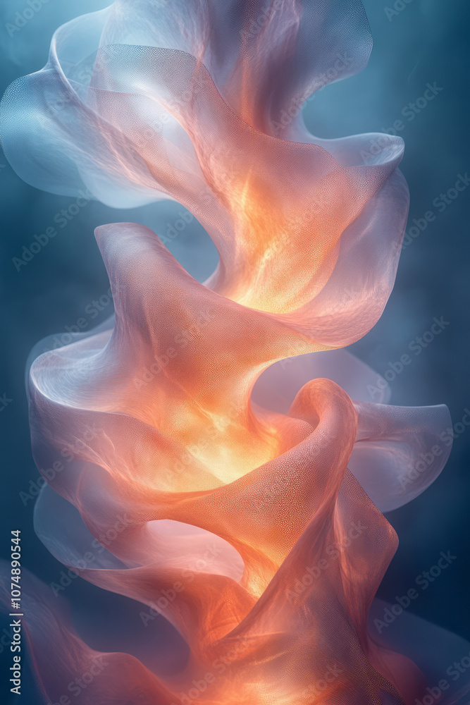 Aufkleber Pastel-colored clouds forming an infinity loop in a dreamy, ethereal sky, with smooth textures and soft lighting,