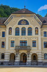 Obraz premium Old parliament building in Vaduz, Liechenstein