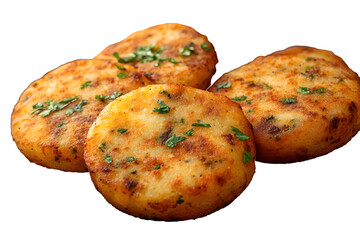 Fototapeta premium Aloo tikki on a transparent background. isolated background.