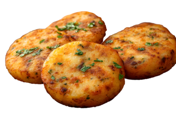 Aloo tikki on a transparent background. isolated background.