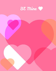 Card with heart Valentine's Day with  Love 