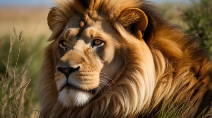 Savanna Sentinel: Lion in its Natural Kingdom