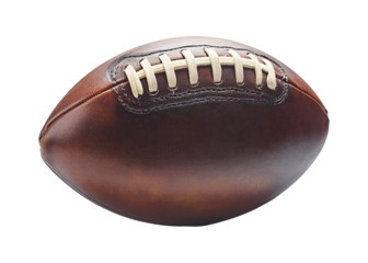American brown football isolated against a white background