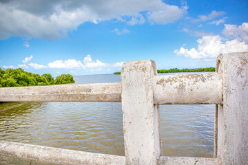 bridge on the beach beautiful scene