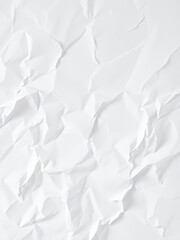 Obraz premium Crumpled white paper with soft shadows, representing creativity and ideas, crumpled
