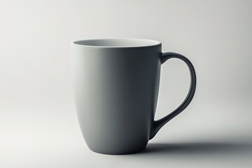 Minimalistic grey cup on a light background