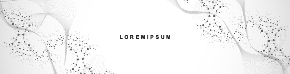 Global network connection website header or banner design. Abstract background with connecting dots and lines. Global business. Social network communication. Internet technology. Vector illustration