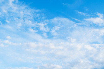 Obraz premium Blue sky background, scenic vast sky landscape with dramatic clouds