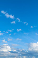 Natural sky background in pastel tones, dramatic blue sky in soft tones
