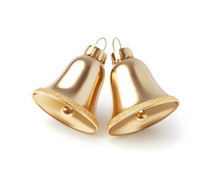 Two elegant golden bells symbolizing celebration and joy, perfect for festive occasions or religious events, adding charm and importance to any special gathering.