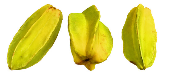 Naklejka premium carambola starfruit isolated on white background