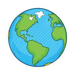 Naklejka premium Vector Single Cartoon Globe Illustration on a isolated white background