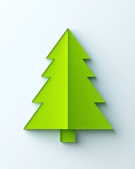 Fototapeta premium Bright Green Abstract Tree Outline on a Soft Background Representing Nature, Growth, and Environmental Awareness in a Minimalist Design