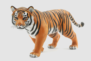 Obraz premium Realistic of an Isolated Endangered Bengal Tiger on White Background for Educational and Conservation Awareness